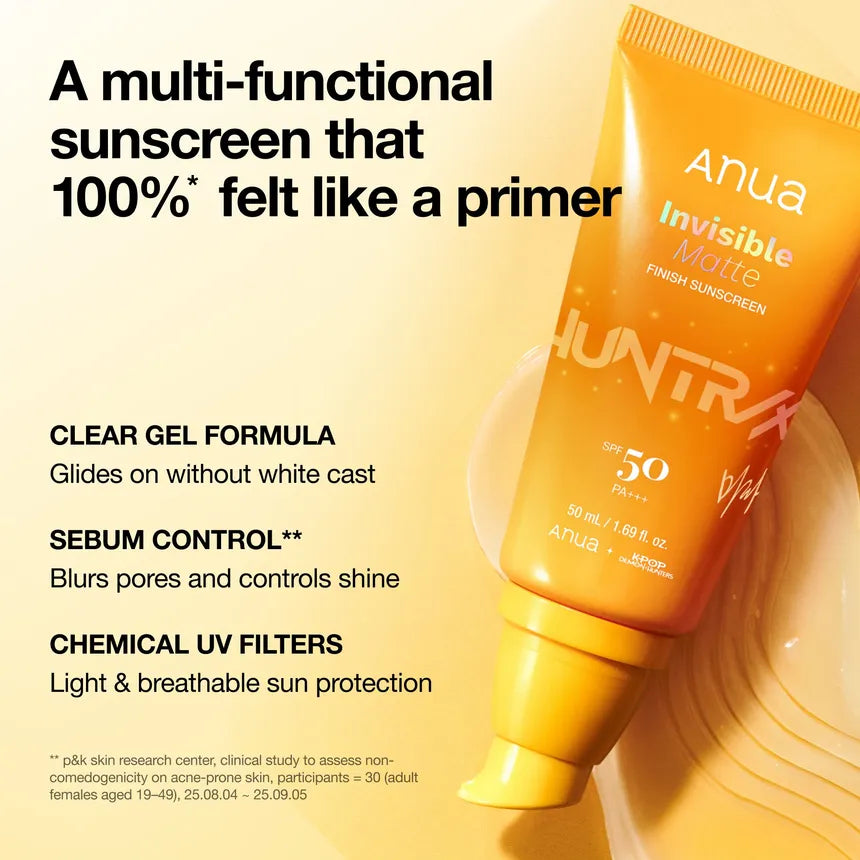 Anua Invisible Matte Finish Sunscreen
