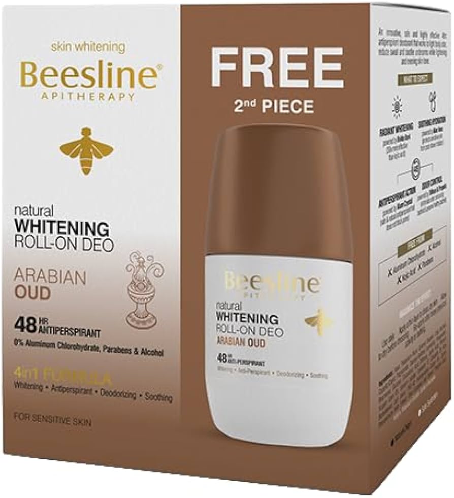 مزيل عرق بيزلاين رول أون لتبييض البشرة برائحة العود العربي، حماية تدوم 48 ساعة 