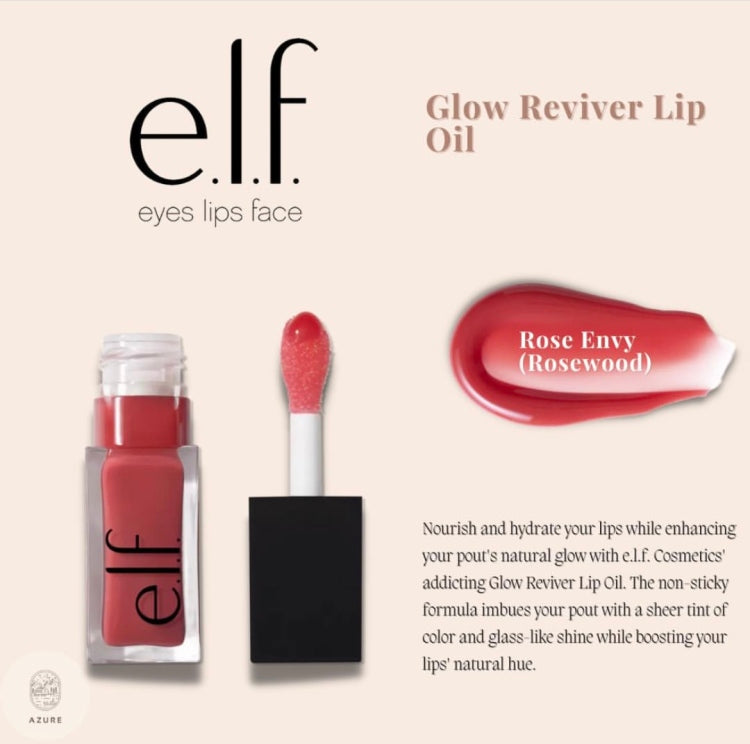 زيت الشفاه ELF Glow Reviver بلون الورد