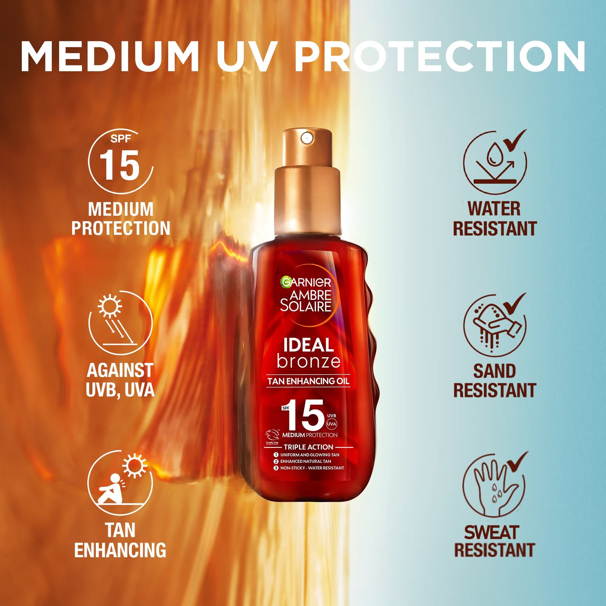 Garnier Ambre Solaire Ideal Bronze Protective Oil SPF15