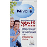 Mivolis Folic Acid 800 + B Vitamins, Tablets 60 Pcs