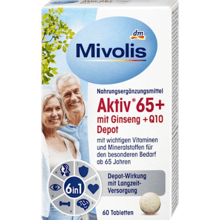 Mivolis Active 65+ With Ginseng + Q10 Depot 60 pcs