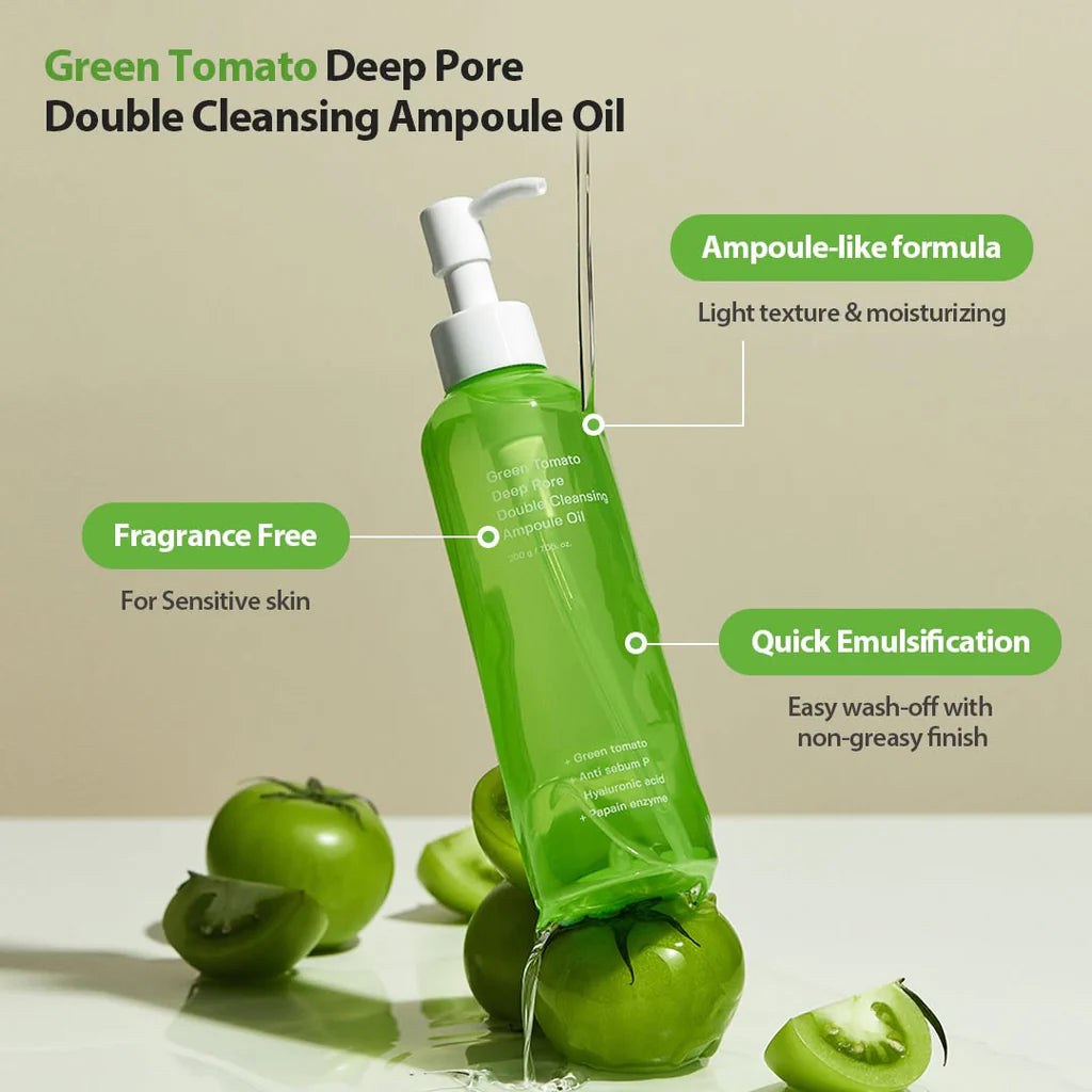 SUNGBOON EDITOR Green Tomato Deep Pore Double Cleansing Ampoule Oil