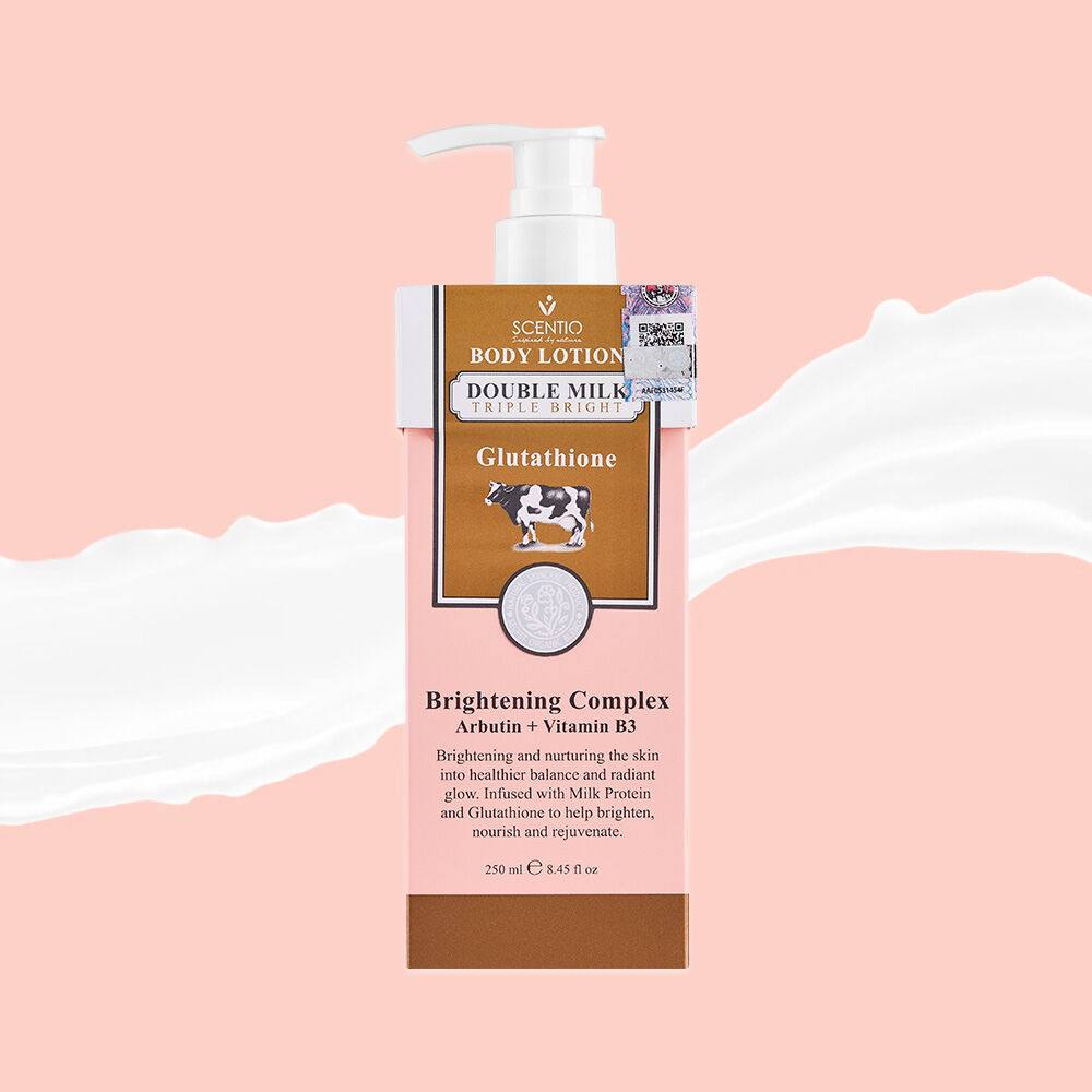 double milk triple white glutathione body lotion Organic Whitening 250 Ml Made SCENTIO Double Milk Triple White