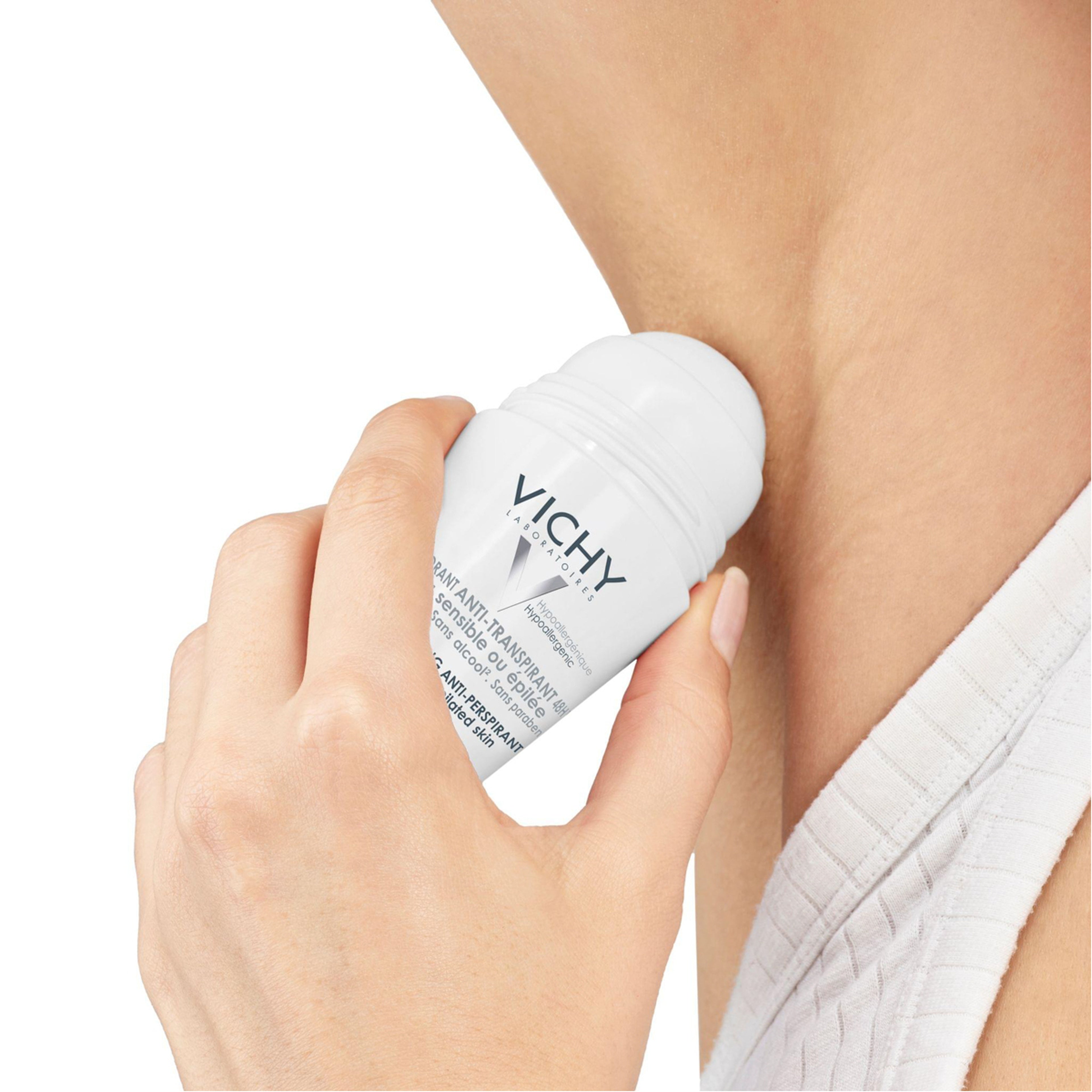Vichy Deodorant 48Hr Soothing Anti-Perspirant Roll-On for Sensitive or Depilated
