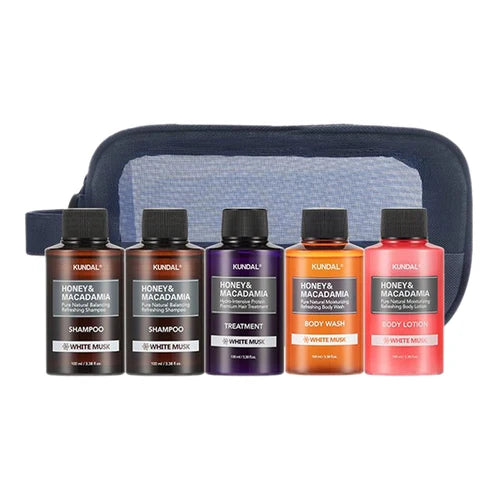 Kundal Travel Kit White Musk 5 Piece Kit