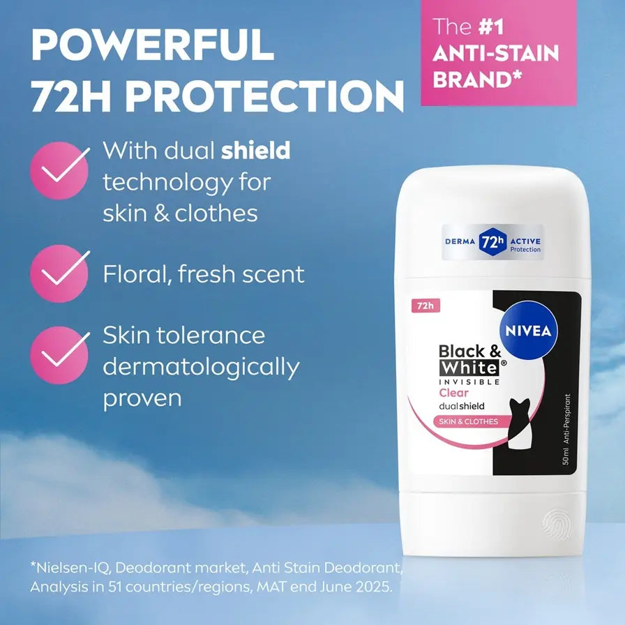 NIVEA Black & White Invisible Clear Stick