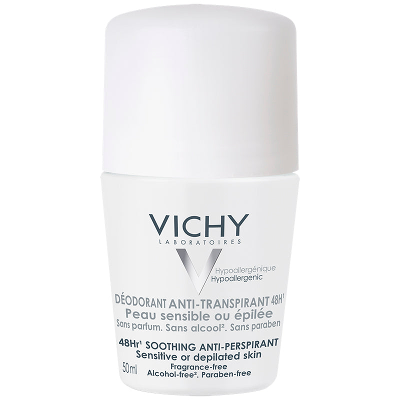 Vichy Deodorant 48Hr Soothing Anti-Perspirant Roll-On for Sensitive or Depilated